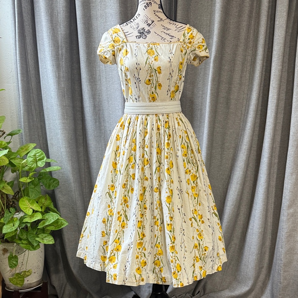 Jerry Gilden 1950s Yellow Day Midi Dress